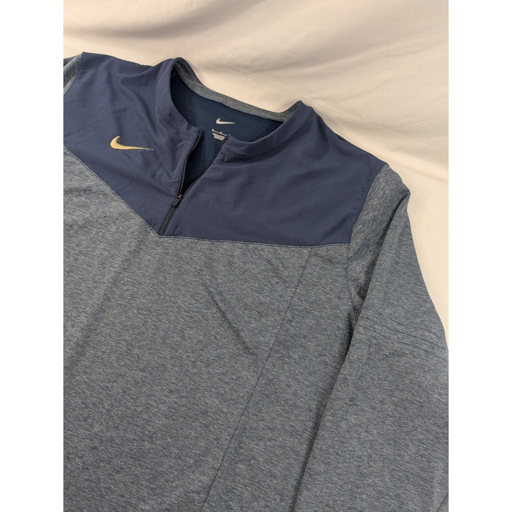 Nike Men Dri-Fit 1/4 Zip Pullover Sz XL Gray &  Navy Blue Activewear Performance